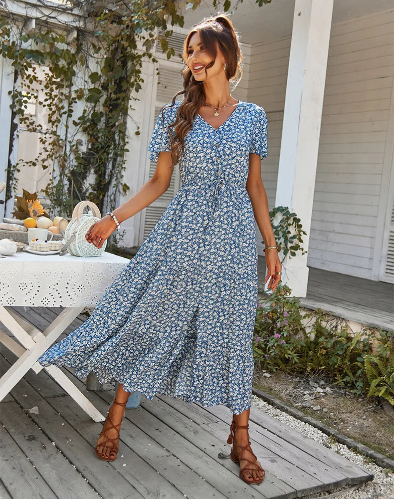 Angélique - Robe d'Été Fleurie Grande Taille Femme Découvrez notre robe Angélique, une création mode grande taille qui célèbre la féminité avec ses motifs floraux et son élégance française. Cette robe élégante grande taille allie la fraîcheur estivale à u