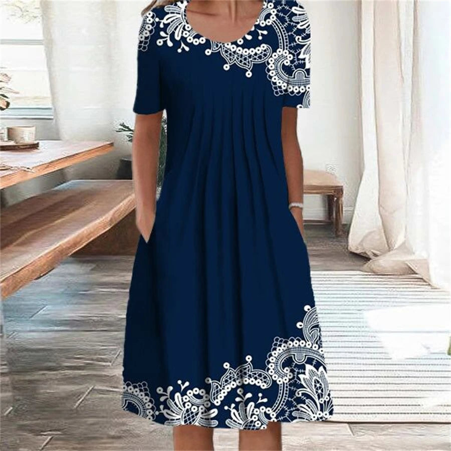Mya - Robe d'Été Grande Taille Femme Élégante Découvrez notre robe Mya, une création mode grande taille qui incarne la légèreté estivale avec une touche d'élégance française. Cette robe élégante grande taille marie parfaitement le style décontracté-chic e