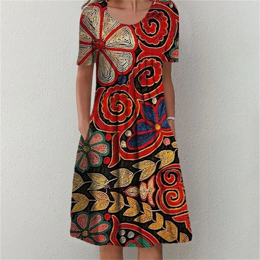 Mya - Robe d'Été Grande Taille Femme Élégante Découvrez notre robe Mya, une création mode grande taille qui incarne la légèreté estivale avec une touche d'élégance française. Cette robe élégante grande taille marie parfaitement le style décontracté-chic e