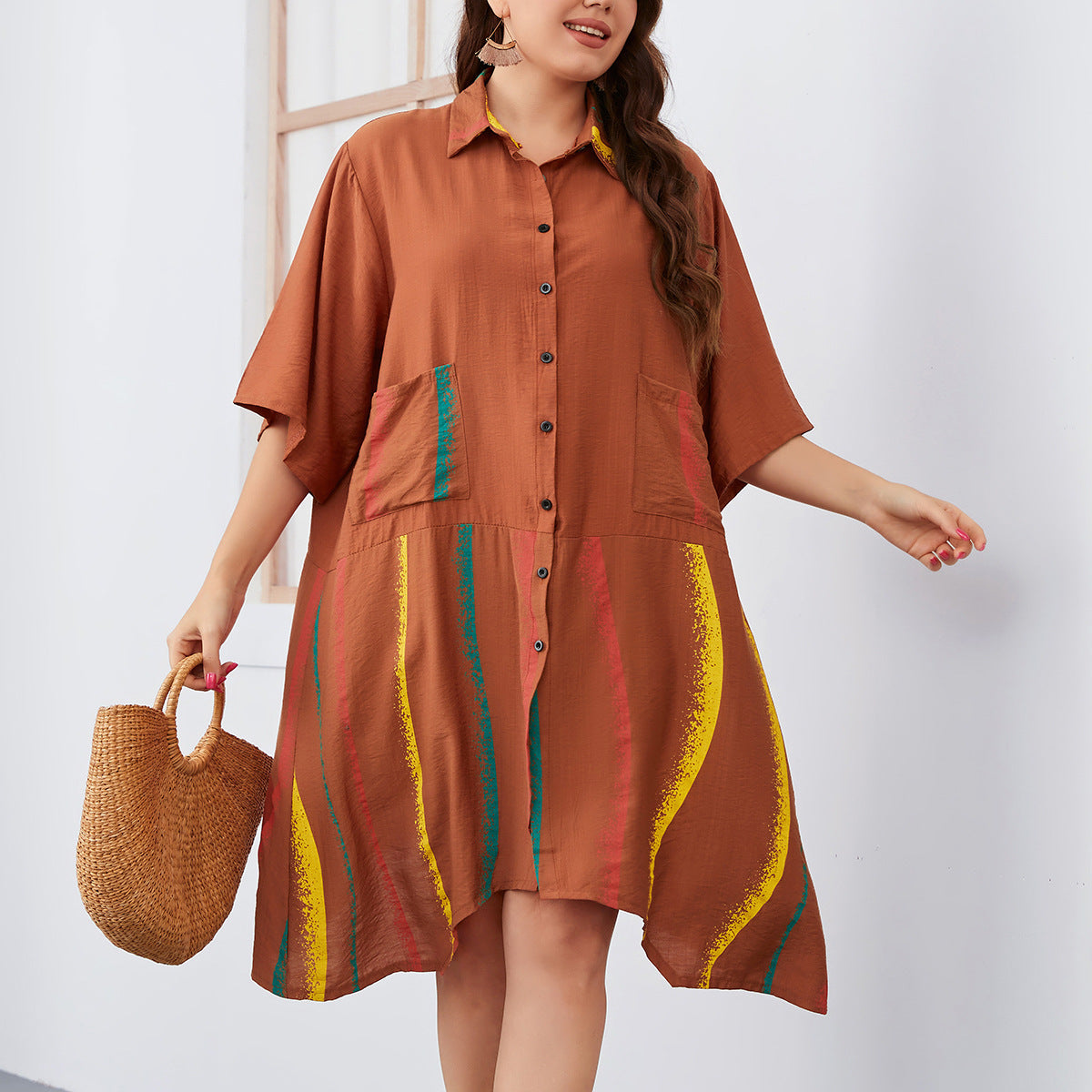 Roxane — Robe Asymétrique Noire Élégante Grande Taille