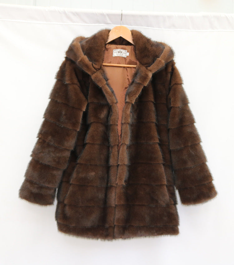 Isabelle - Manteau Fausse Fourrure Grande Taille Capuche