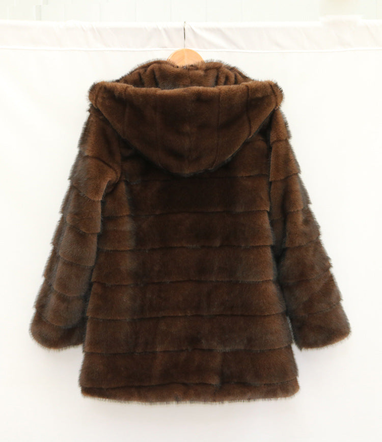 Isabelle - Manteau Fausse Fourrure Grande Taille Capuche