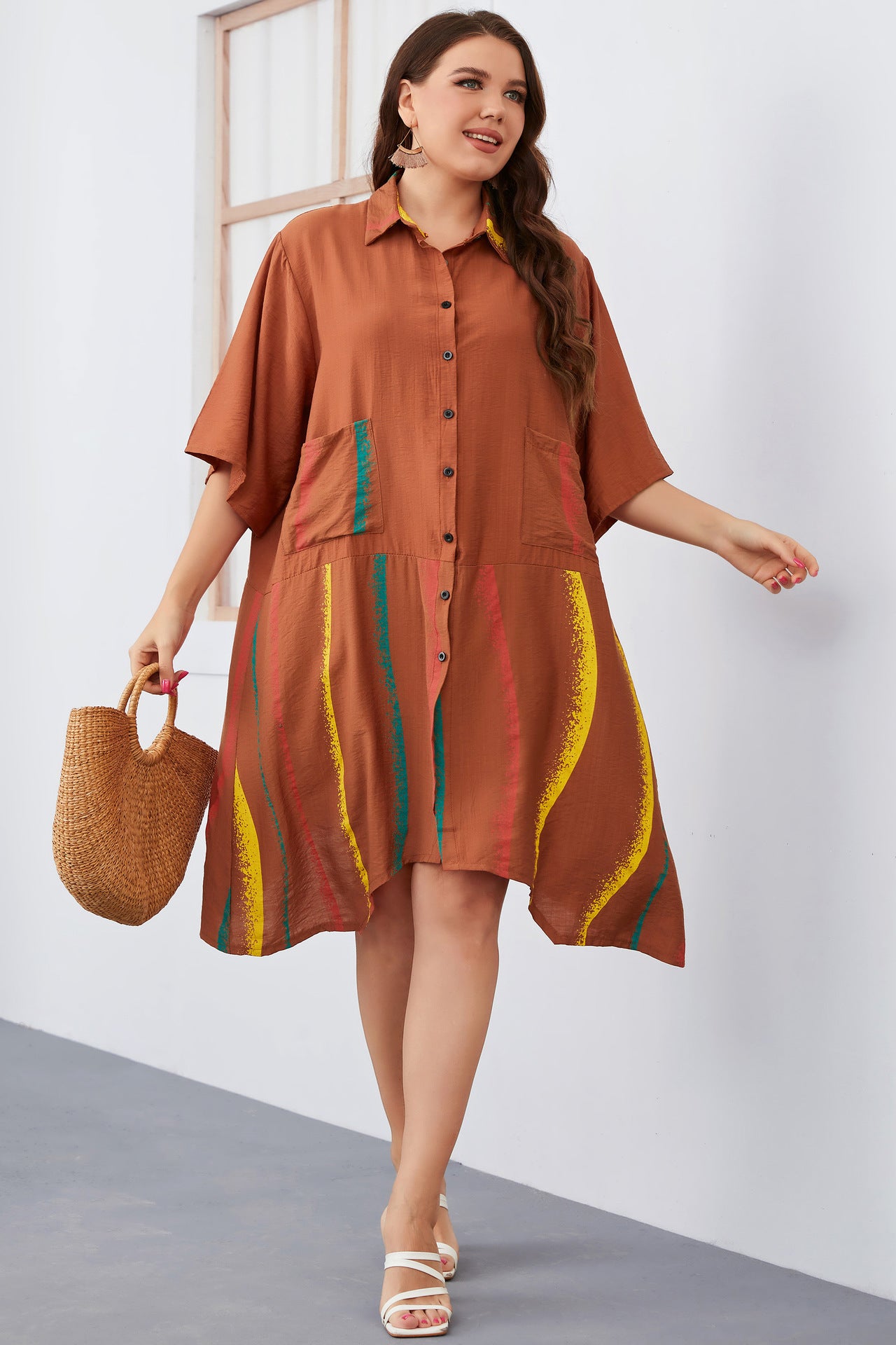 Roxane — Robe Asymétrique Noire Élégante Grande Taille
