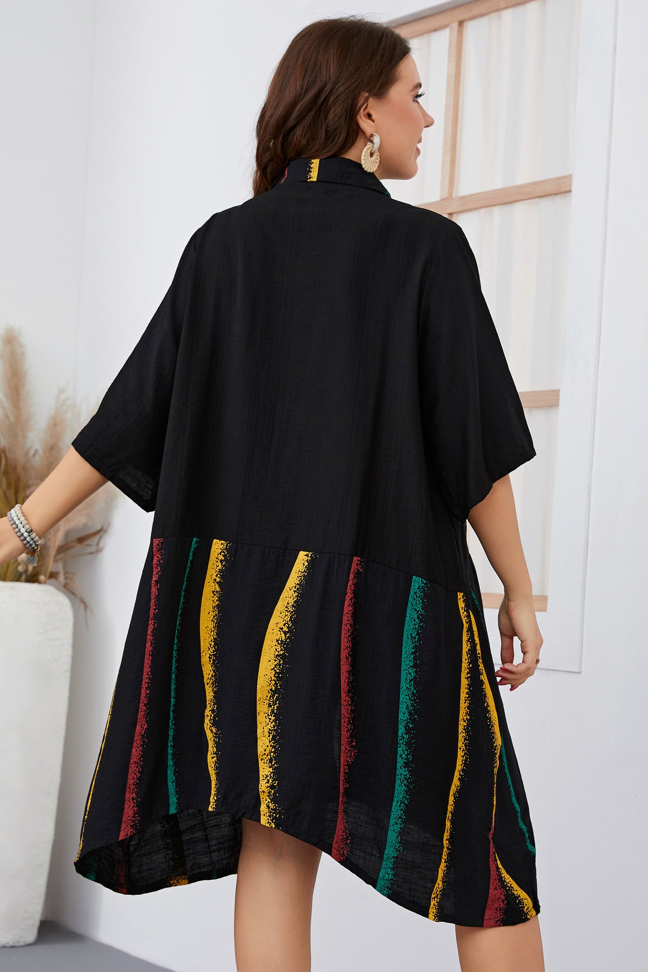 Roxane — Robe Asymétrique Noire Élégante Grande Taille