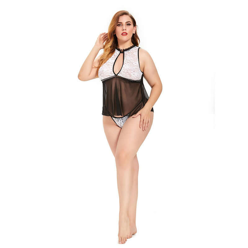 Emma Nuisette en Dentelle - Collection Curves ✨ Séduction et Élégance Découvrez la nuisette Emma, une création sensuelle en dentelle fine qui sublime vos courbes. Un mariage parfait entre transparence délicate et design raffiné, spécialement conçu pour le