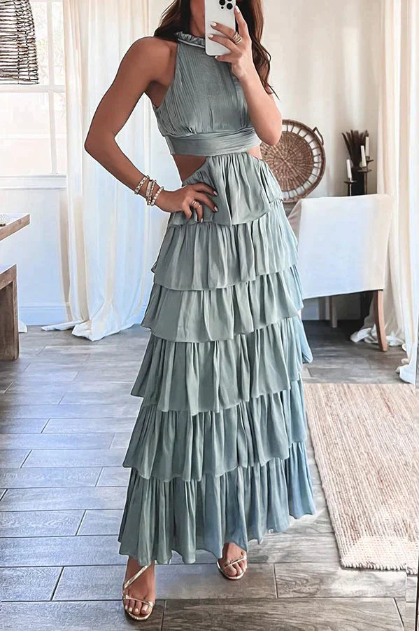 Daja - Robe Longue Grande Taille Femme Découvrez notre robe Daja, une création mode grande taille qui allie volume et élégance française. Cette robe élégante grande taille avec ses niveaux superposés offre une silhouette sophistiquée, parfaite pour les fe