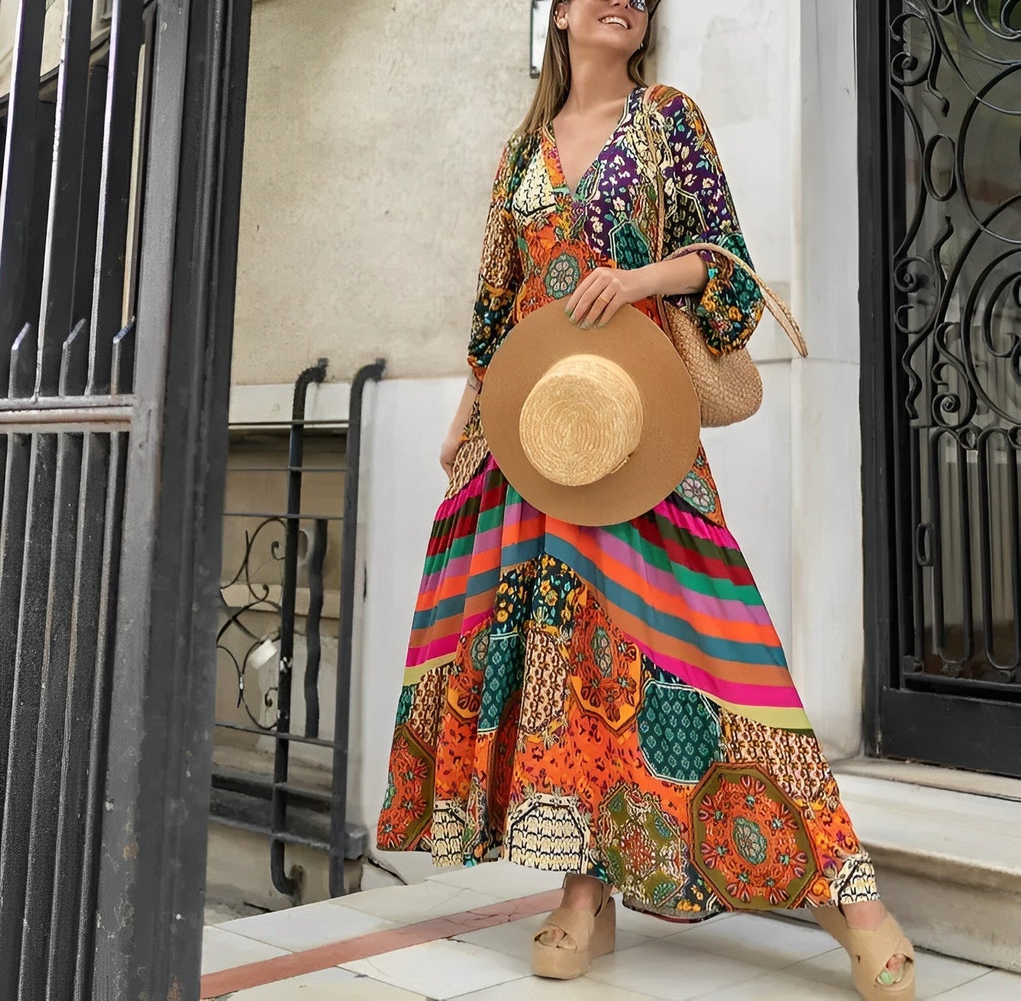 Anne - Robe Bohème Grande Taille Femme Élégante Découvrez notre robe Anne, une création mode grande taille qui allie esprit bohème et élégance française. Cette robe élégante grande taille offre un style libre et raffiné, parfaite pour les femmes qui reche
