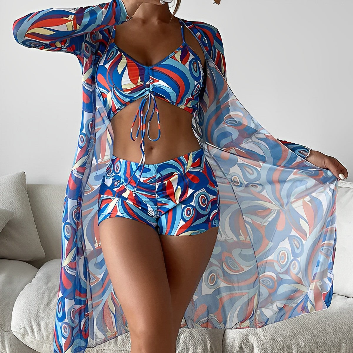 SAMY - Ensemble Été Élégant Grande Taille Découvrez notre ensemble SAMY, une création mode grande taille qui capture la fraîcheur estivale et l'élégance française. Cet ensemble grande taille offre une silhouette légère et raffinée, créé pour les femmes qu