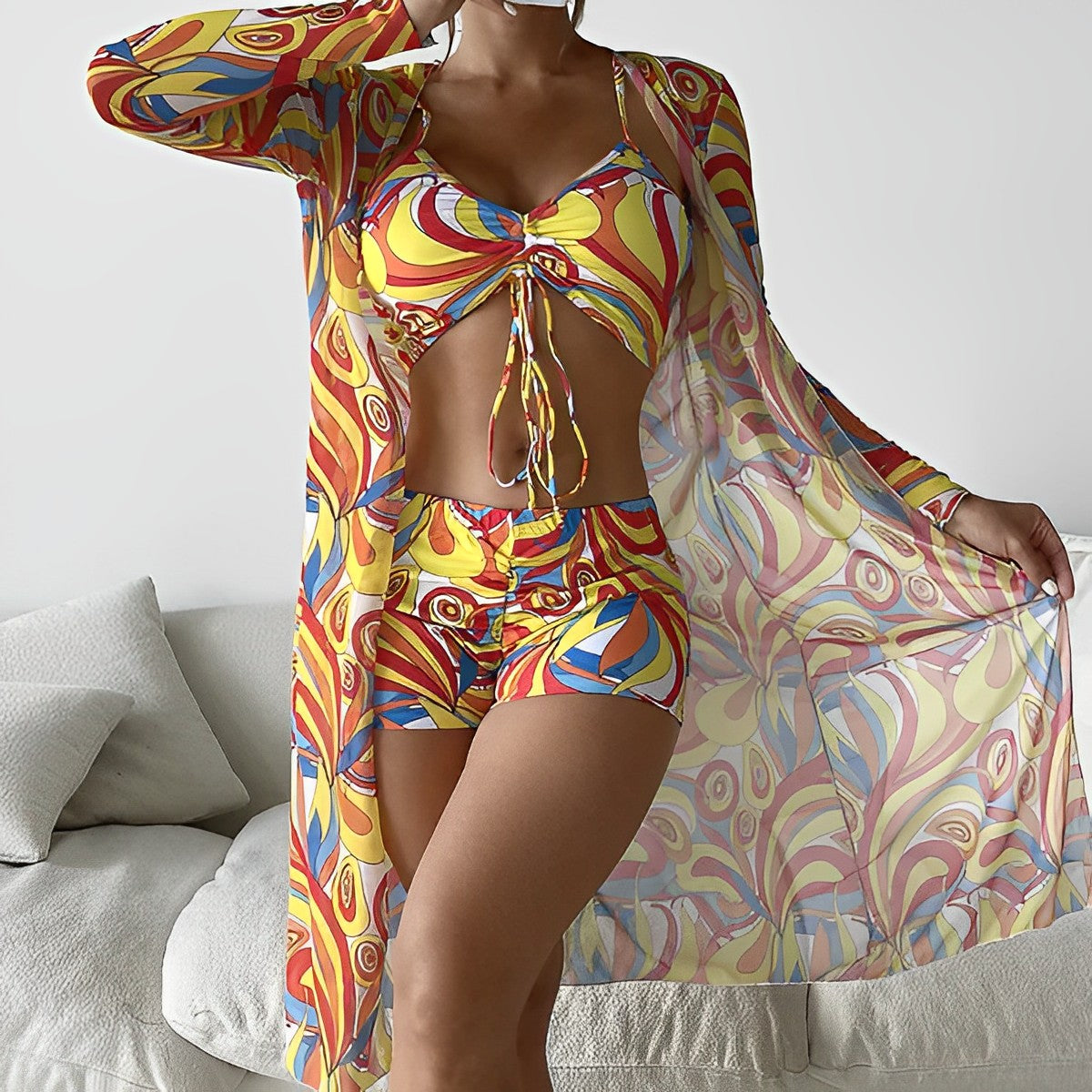 SAMY - Ensemble Été Élégant Grande Taille Découvrez notre ensemble SAMY, une création mode grande taille qui capture la fraîcheur estivale et l'élégance française. Cet ensemble grande taille offre une silhouette légère et raffinée, créé pour les femmes qu