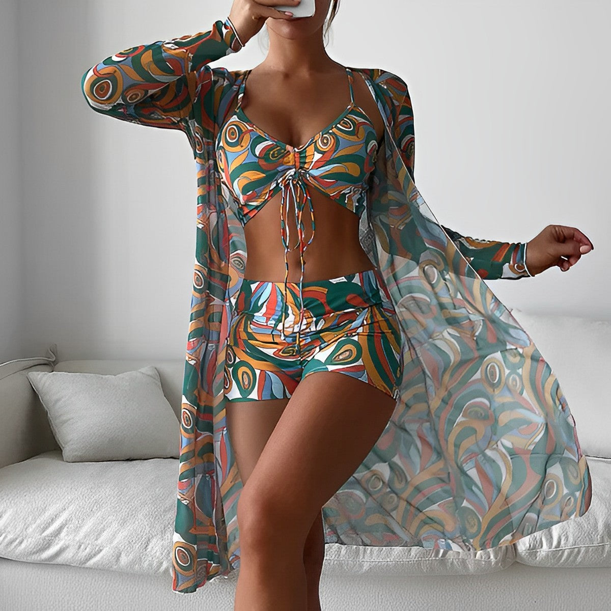 SAMY - Ensemble Été Élégant Grande Taille Découvrez notre ensemble SAMY, une création mode grande taille qui capture la fraîcheur estivale et l'élégance française. Cet ensemble grande taille offre une silhouette légère et raffinée, créé pour les femmes qu