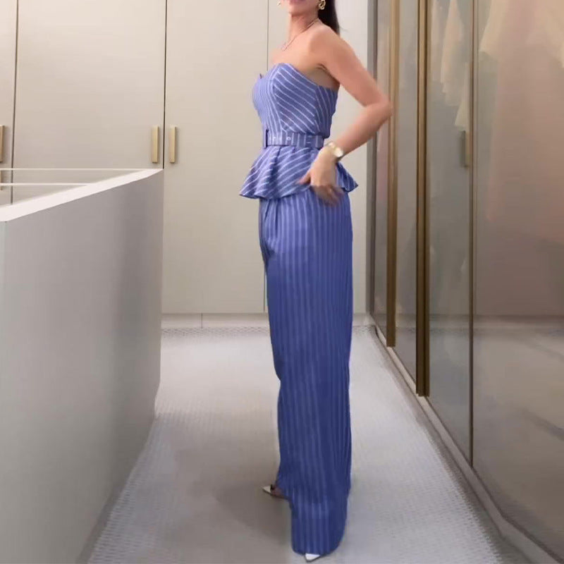 Jaymie - Ensemble Imprimé Grande Taille Femme Élégant Découvrez notre ensemble Jaymie, une création mode grande taille qui allie motifs rayés à l'élégance française. Cet ensemble élégant grande taille combine un top ajusté et un pantalon coordonné, parfai