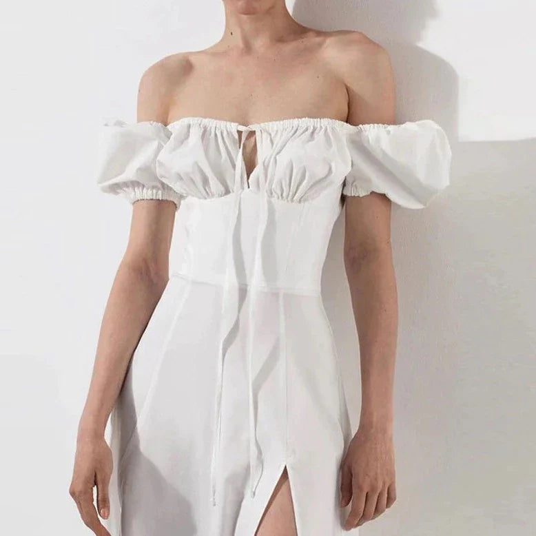 Hazel - Robe à Manches Bouffantes Grande Taille Femme Élégante Découvrez notre robe Hazel, une création mode grande taille qui allie romantisme et élégance française. Cette robe élégante grande taille avec ses manches bouffantes raffinées offre une silhou