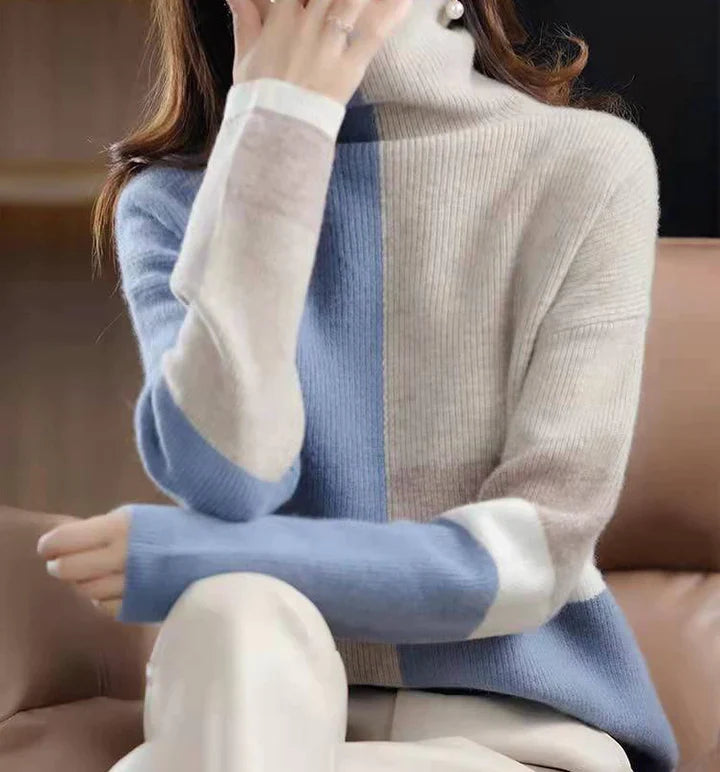 IDA - Pull Col Roulé Élégant d'Hiver Grande Taille Découvrez notre pull IDA, une création mode grande taille qui allie chaleur hivernale et élégance française. Ce pull col roulé grande taille offre une silhouette raffinée et confortable, créé pour les fem