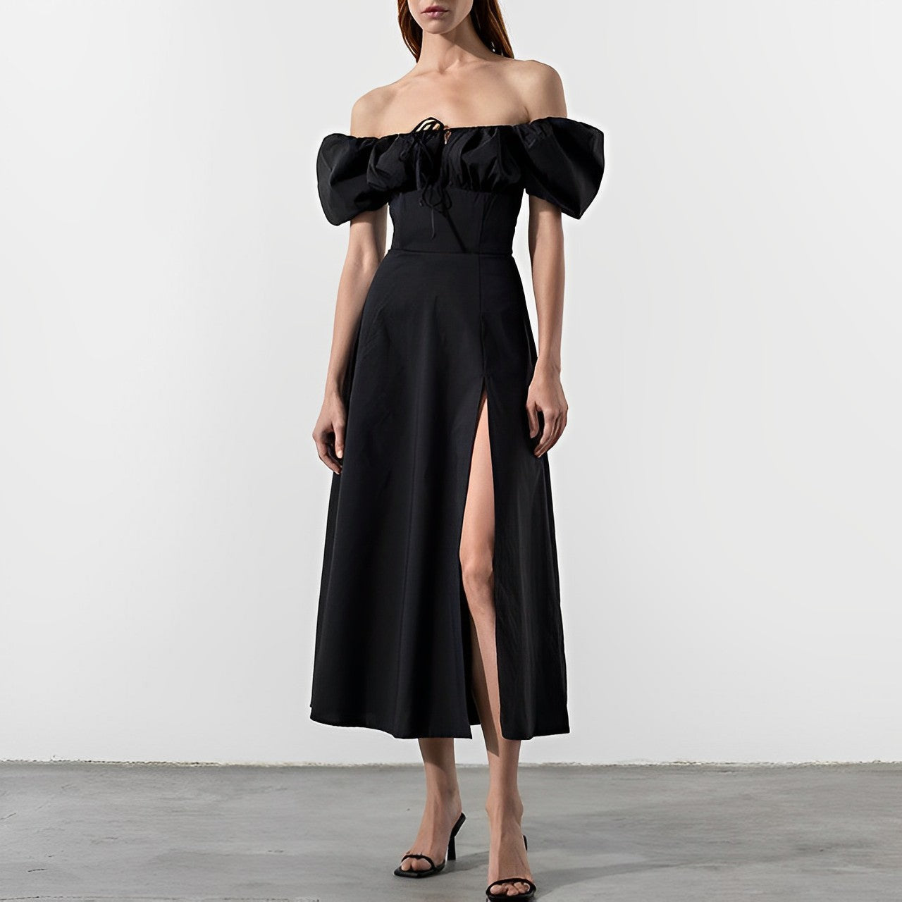 Hazel - Robe à Manches Bouffantes Grande Taille Femme Élégante Découvrez notre robe Hazel, une création mode grande taille qui allie romantisme et élégance française. Cette robe élégante grande taille avec ses manches bouffantes raffinées offre une silhou
