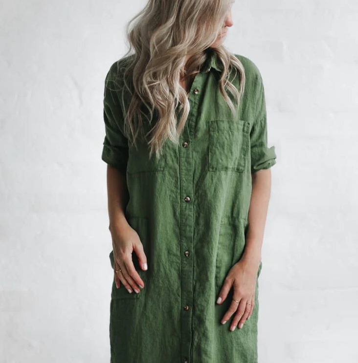 Elva - Robe Grande Taille Femme Verte Élégante Découvrez notre robe Elva, une création mode grande taille qui incarne l'élégance française dans sa plus belle expression. Cette robe élégante grande taille en vert somptueux allie raffinement et confort opti