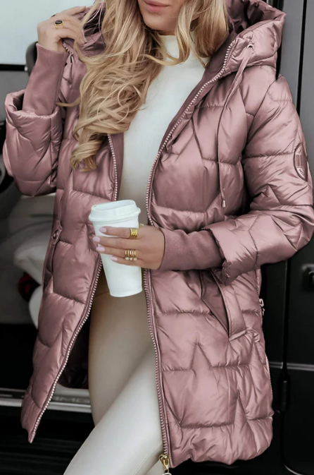 Zéphirine | Veste matelassée longue avec capuche