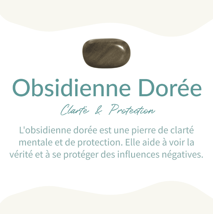 Pendentif "Sphère" en Obsidienne Dorée