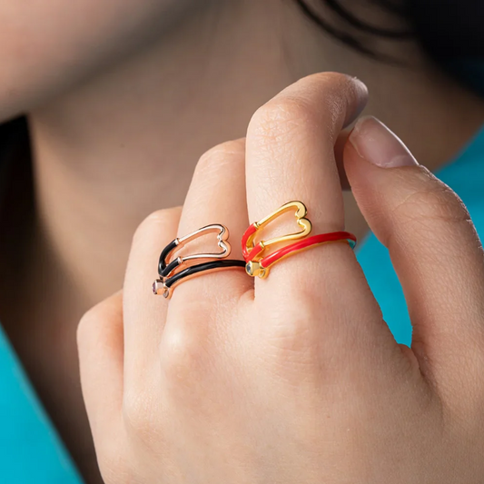 Bague Stéthoscope avec Pierre Porte-Bonheur Cœur