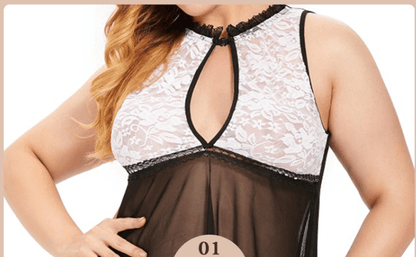 Emma Nuisette en Dentelle - Collection Curves ✨ Séduction et Élégance Découvrez la nuisette Emma, une création sensuelle en dentelle fine qui sublime vos courbes. Un mariage parfait entre transparence délicate et design raffiné, spécialement conçu pour le