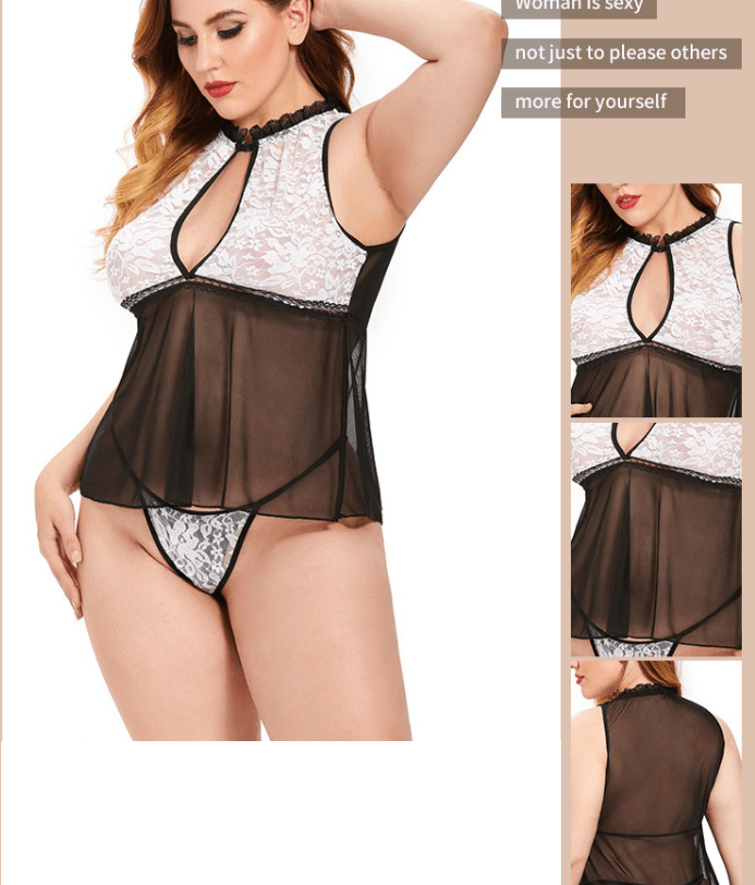 Emma Nuisette en Dentelle - Collection Curves ✨ Séduction et Élégance Découvrez la nuisette Emma, une création sensuelle en dentelle fine qui sublime vos courbes. Un mariage parfait entre transparence délicate et design raffiné, spécialement conçu pour le
