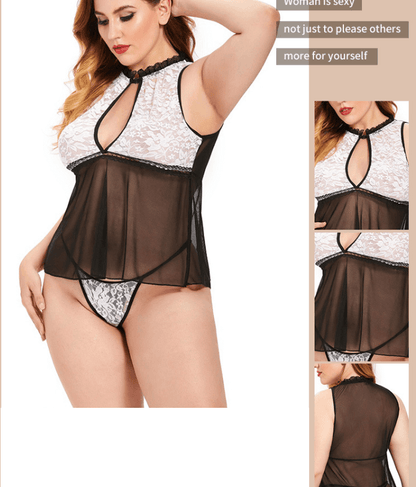 Emma Nuisette en Dentelle - Collection Curves ✨ Séduction et Élégance Découvrez la nuisette Emma, une création sensuelle en dentelle fine qui sublime vos courbes. Un mariage parfait entre transparence délicate et design raffiné, spécialement conçu pour le