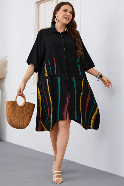 Roxane — Robe Asymétrique Noire Élégante Grande Taille