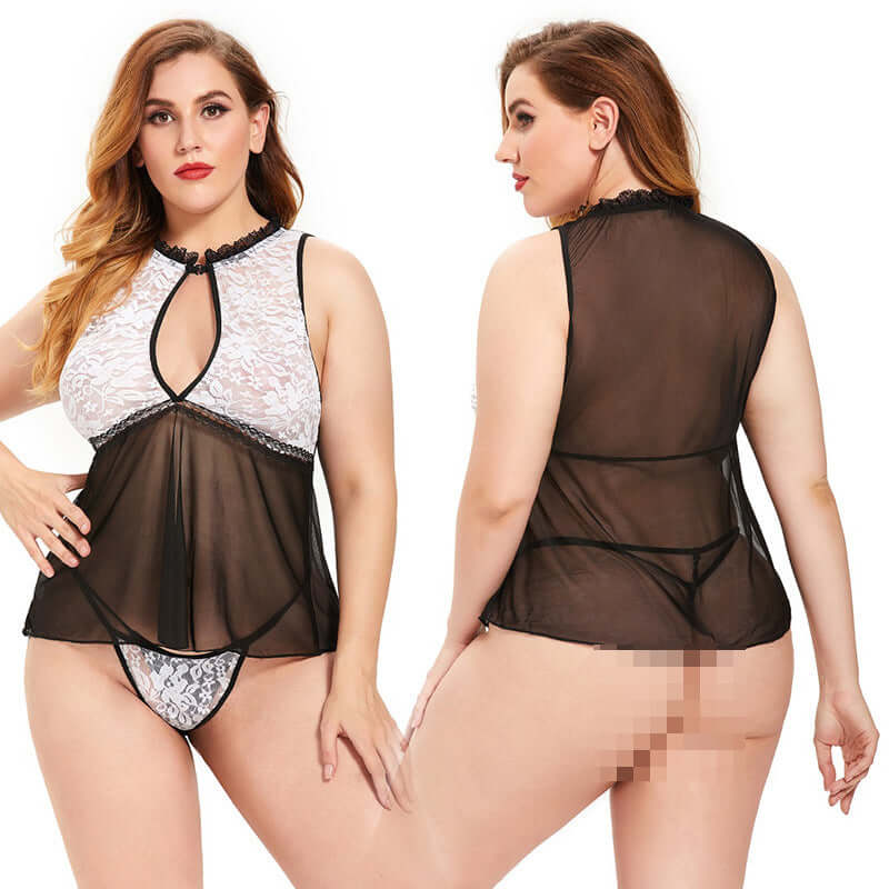 Emma Nuisette en Dentelle - Collection Curves ✨ Séduction et Élégance Découvrez la nuisette Emma, une création sensuelle en dentelle fine qui sublime vos courbes. Un mariage parfait entre transparence délicate et design raffiné, spécialement conçu pour le