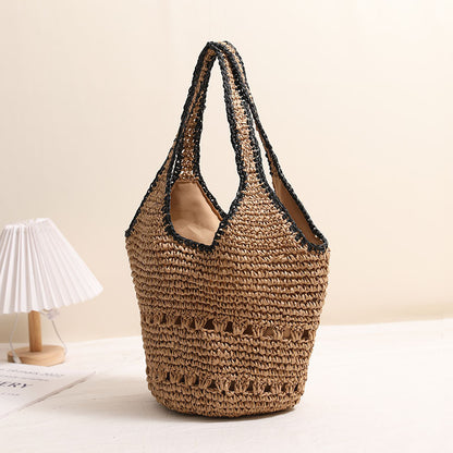 Sac Bandoulière Cabas en Paille – Grande Capacité Été