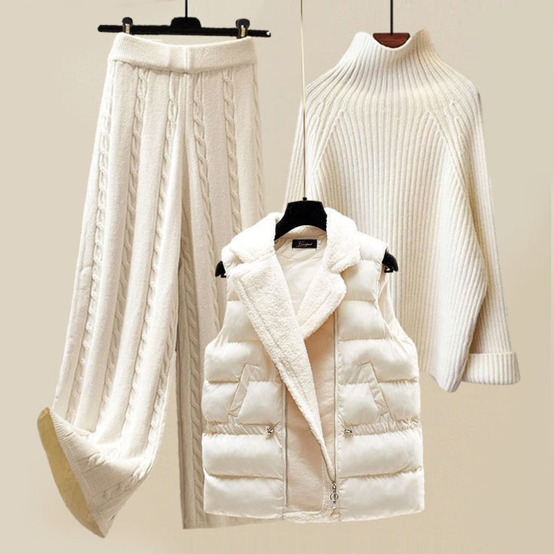 STELLA - Ensemble Gilet Cachemire Grande Taille Découvrez notre ensemble STELLA, une création mode grande taille qui allie luxe du cachemire et élégance française. Cet ensemble en cachemire grande taille offre un design raffiné et chaleureux, idéal pour l