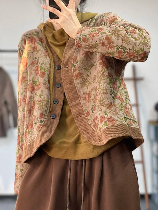 LINDA - Veste Vintage Fleurie Grande Taille Découvrez notre veste LINDA, une création mode grande taille qui allie motifs floraux vintage et élégance française. Cette veste fleurie grande taille offre un design rétro et romantique, idéale pour les femmes
