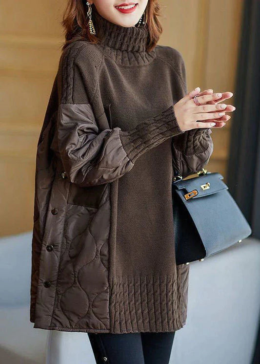 FELICIA - Pull Col Roulé Grande Taille Découvrez notre pull FELICIA, une création mode grande taille qui allie confort hivernal et élégance française. Ce pull col roulé grande taille offre un design chaleureux et sophistiqué, idéal pour les femmes qui sou