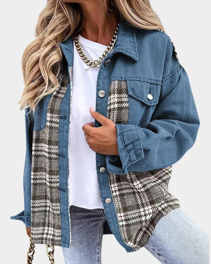 BELLE - Veste à Carreaux Grande Taille Découvrez notre veste BELLE, une création mode grande taille qui allie style décontracté et élégance française. Cette veste à carreaux grande taille offre un design tendance et polyvalent, idéale pour les femmes qui