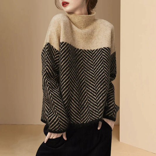 FILIPPA - Pull Élégant Marron Grande Taille Découvrez notre pull FILIPPA, une création mode grande taille qui marie la richesse du marron à l'élégance française. Ce pull grande taille offre une silhouette raffinée et intemporelle, créé pour les femmes qui