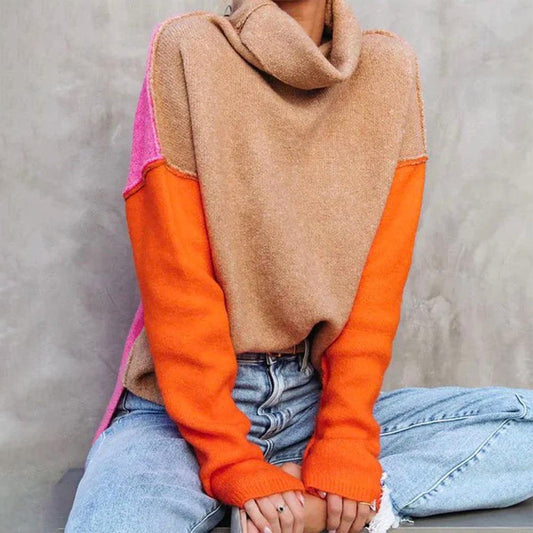 JENNY - Pull Color Block Élégant Grande Taille Découvrez notre pull JENNY, une création mode grande taille qui marie color block moderne et élégance française. Ce pull grande taille offre une silhouette graphique et raffinée, créé pour les femmes qui osen
