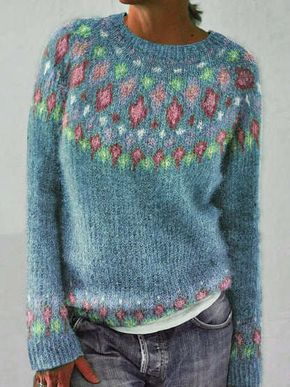 CARLA - Pull Géométrique à Imprimé Contrasté Grande Taille Découvrez notre pull CARLA, une création mode grande taille qui marie motifs géométriques modernes et élégance française. Ce pull à imprimé contrasté grande taille offre une silhouette graphique e