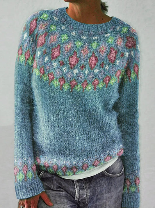CARLA - Pull Géométrique à Imprimé Contrasté Grande Taille Découvrez notre pull CARLA, une création mode grande taille qui marie motifs géométriques modernes et élégance française. Ce pull à imprimé contrasté grande taille offre une silhouette graphique e