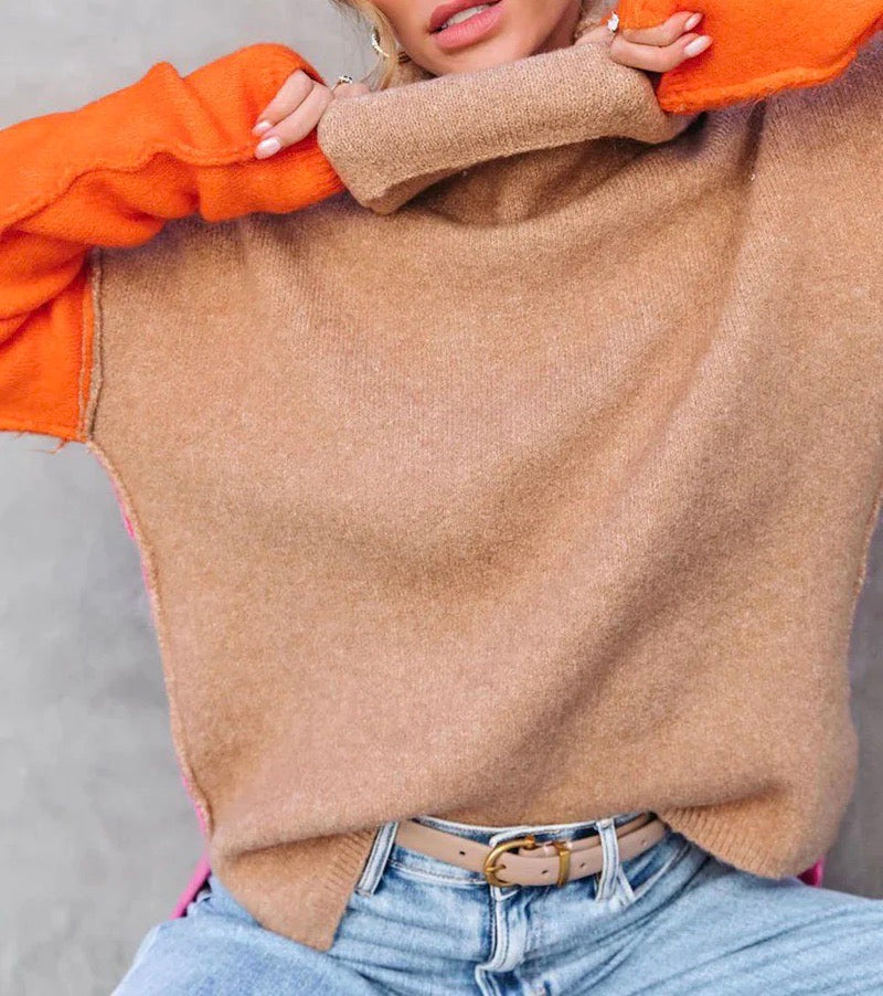 JENNY - Pull Color Block Élégant Grande Taille Découvrez notre pull JENNY, une création mode grande taille qui marie color block moderne et élégance française. Ce pull grande taille offre une silhouette graphique et raffinée, créé pour les femmes qui osen