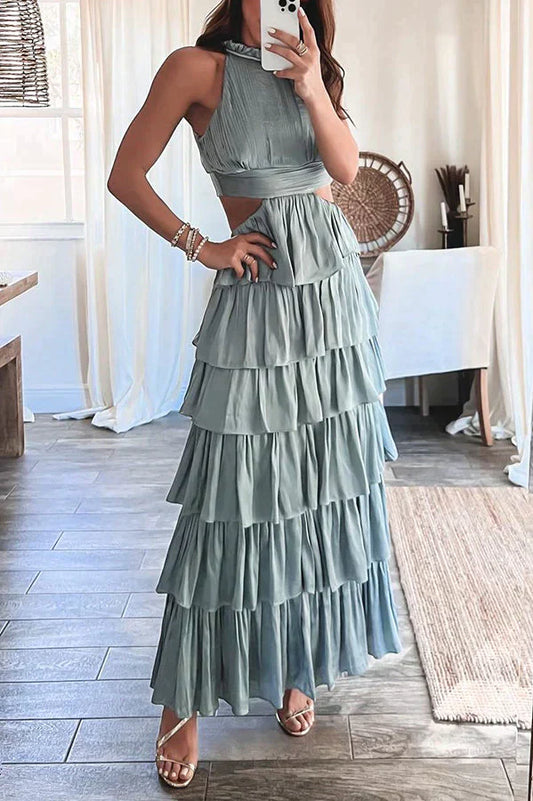 Daja - Robe Longue Grande Taille Femme Découvrez notre robe Daja, une création mode grande taille qui allie volume et élégance française. Cette robe élégante grande taille avec ses niveaux superposés offre une silhouette sophistiquée, parfaite pour les fe
