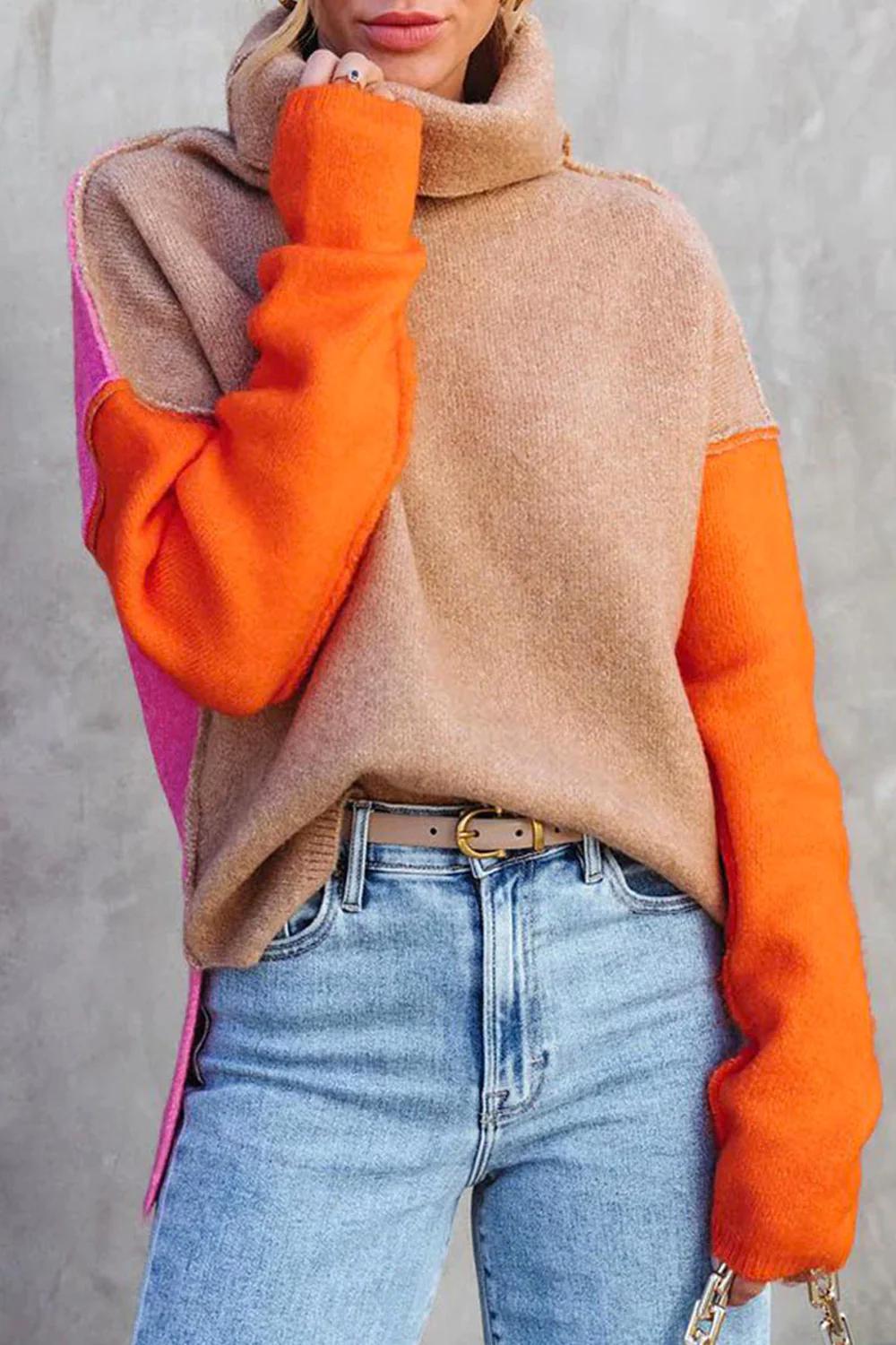 JENNY - Pull Color Block Élégant Grande Taille Découvrez notre pull JENNY, une création mode grande taille qui marie color block moderne et élégance française. Ce pull grande taille offre une silhouette graphique et raffinée, créé pour les femmes qui osen