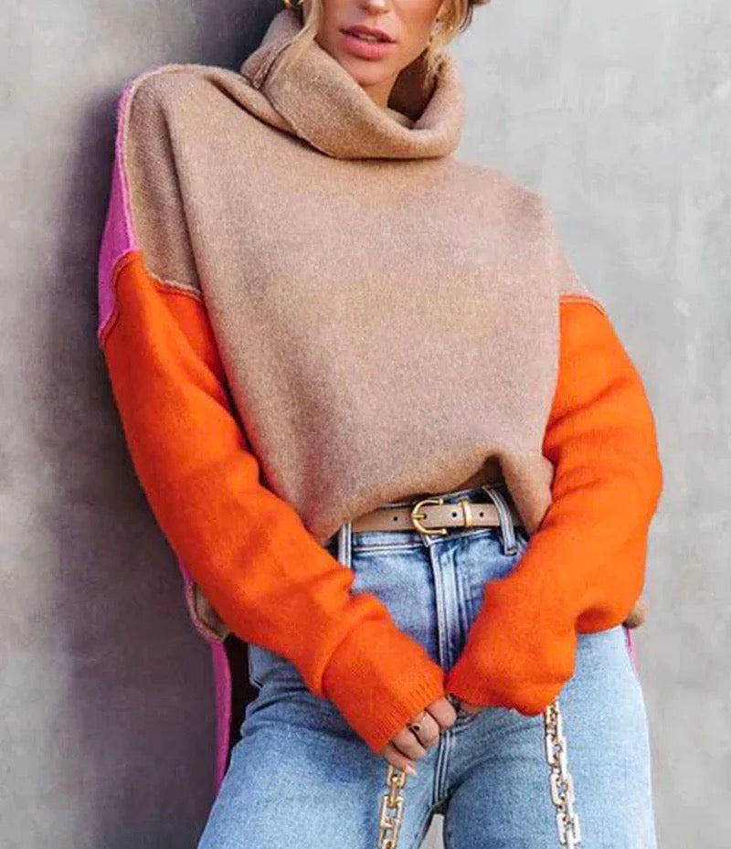 JENNY - Pull Color Block Élégant Grande Taille Découvrez notre pull JENNY, une création mode grande taille qui marie color block moderne et élégance française. Ce pull grande taille offre une silhouette graphique et raffinée, créé pour les femmes qui osen
