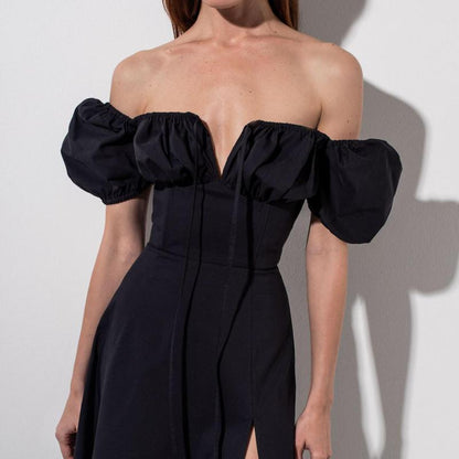 Hazel - Robe à Manches Bouffantes Grande Taille Femme Élégante Découvrez notre robe Hazel, une création mode grande taille qui allie romantisme et élégance française. Cette robe élégante grande taille avec ses manches bouffantes raffinées offre une silhou