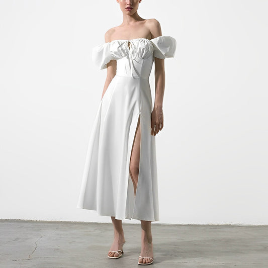 Hazel - Robe à Manches Bouffantes Grande Taille Femme Élégante Découvrez notre robe Hazel, une création mode grande taille qui allie romantisme et élégance française. Cette robe élégante grande taille avec ses manches bouffantes raffinées offre une silhou