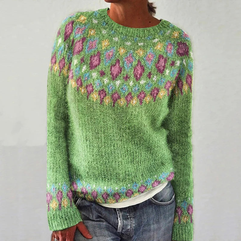 CARLA - Pull Géométrique à Imprimé Contrasté Grande Taille Découvrez notre pull CARLA, une création mode grande taille qui marie motifs géométriques modernes et élégance française. Ce pull à imprimé contrasté grande taille offre une silhouette graphique e