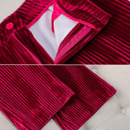 SCARLETT VELOURA - Ensemble Blazer Élégant Grande Taille Découvrez notre ensemble SCARLETT VELOURA, une création mode grande taille qui incarne la sensualité du velours et l'élégance française. Ce blazer grande taille en velours somptueux offre une silhou