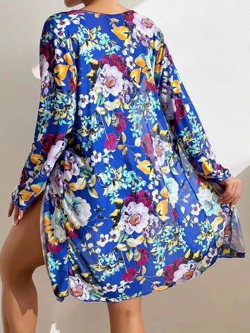 JINA - Bikini d'été 3 pièces bleu Pour un look à la mode cet été, choisissez notre bikini multicolore. Le décolleté en V flatteur, le délicat motif floral et les plis complexes font de ce bikini un must-have pour les amateurs de mode. Ce bikini s'adapte p
